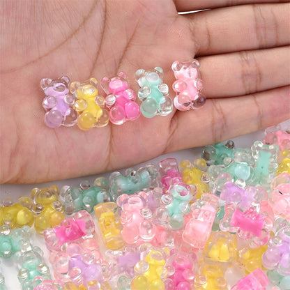 12x18 mm Mixed Color Acrylic Bear Beads