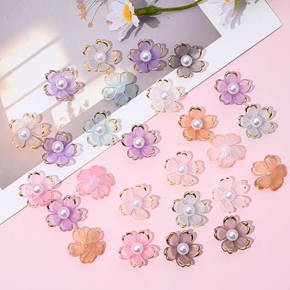 Colorful Cherry Blossom Acrylic Beads