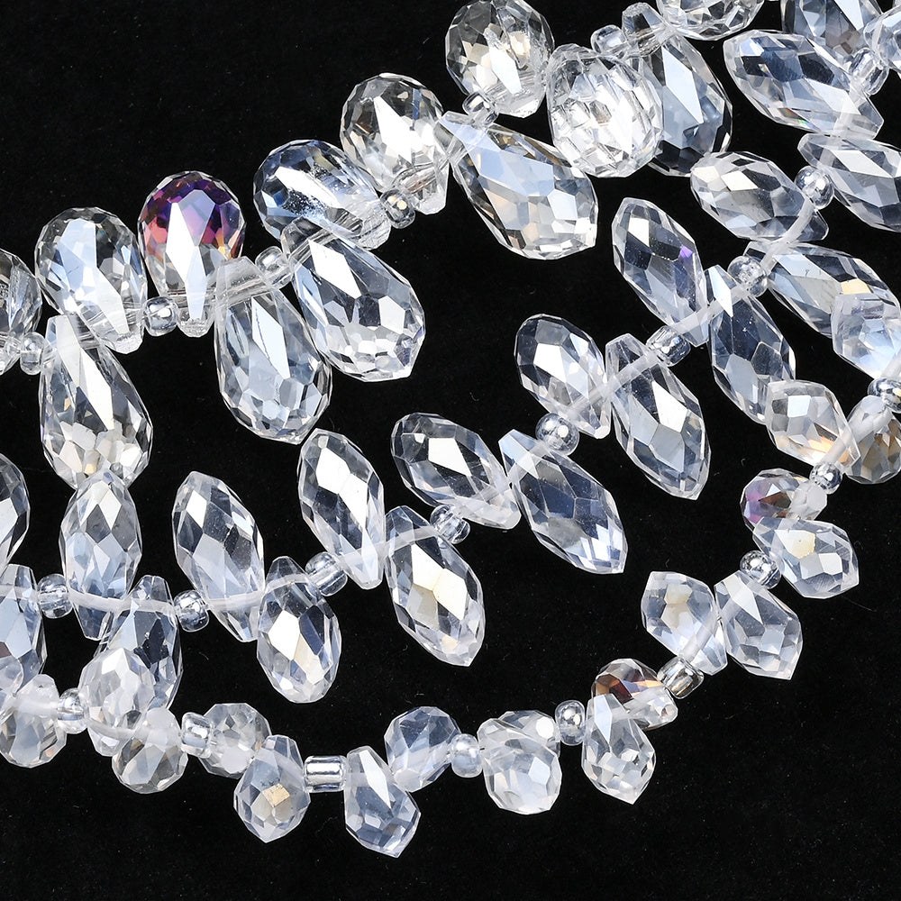 90/95pcs 5/6/8mm Glass Water Droplet Transparent AB Beads