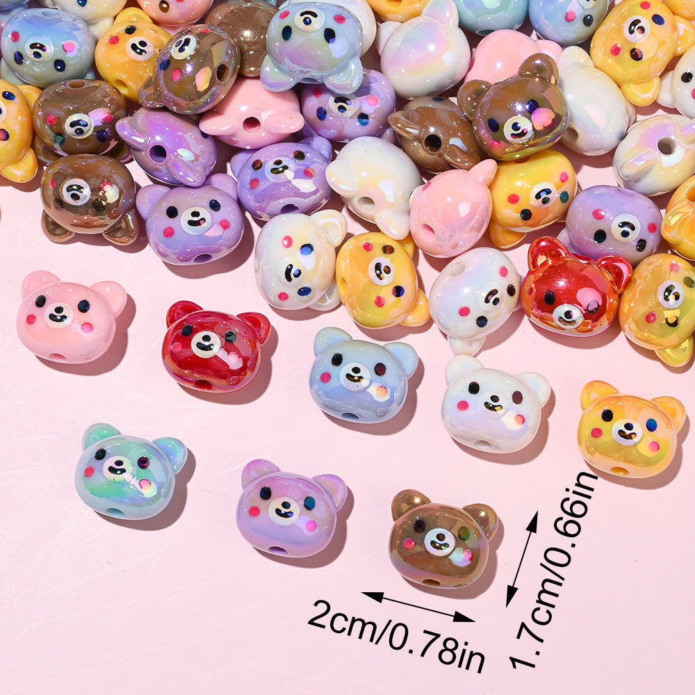 Shiny UV Bear Head Beads