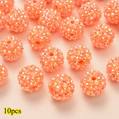 10pcs/set 16mm Random Resin Bayberry Ball Rhinestone Beads