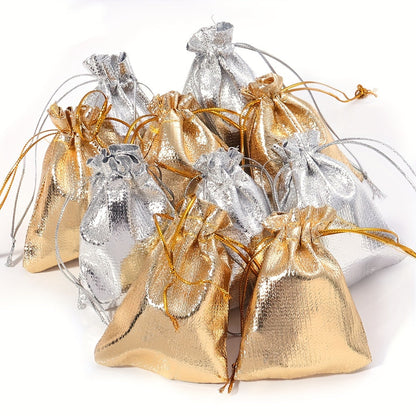 30-Piece Gold & Silver Drawstring Jewelry Gift Bags