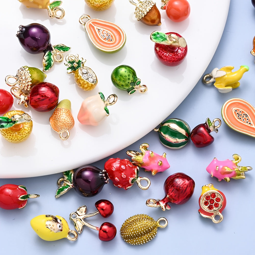 2PCS Fruit Series Alloy Pendant Set