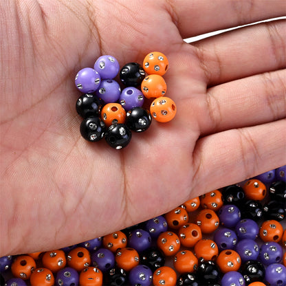 1000PCS 8mm Halloween Rhinestone Acrylic Bead Set
