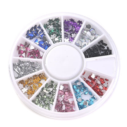1BOX 12-Grid Transparent AB Rhinestone Sequin Set