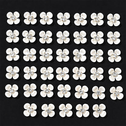 White Rhinestone Five-Petal Flower Patches