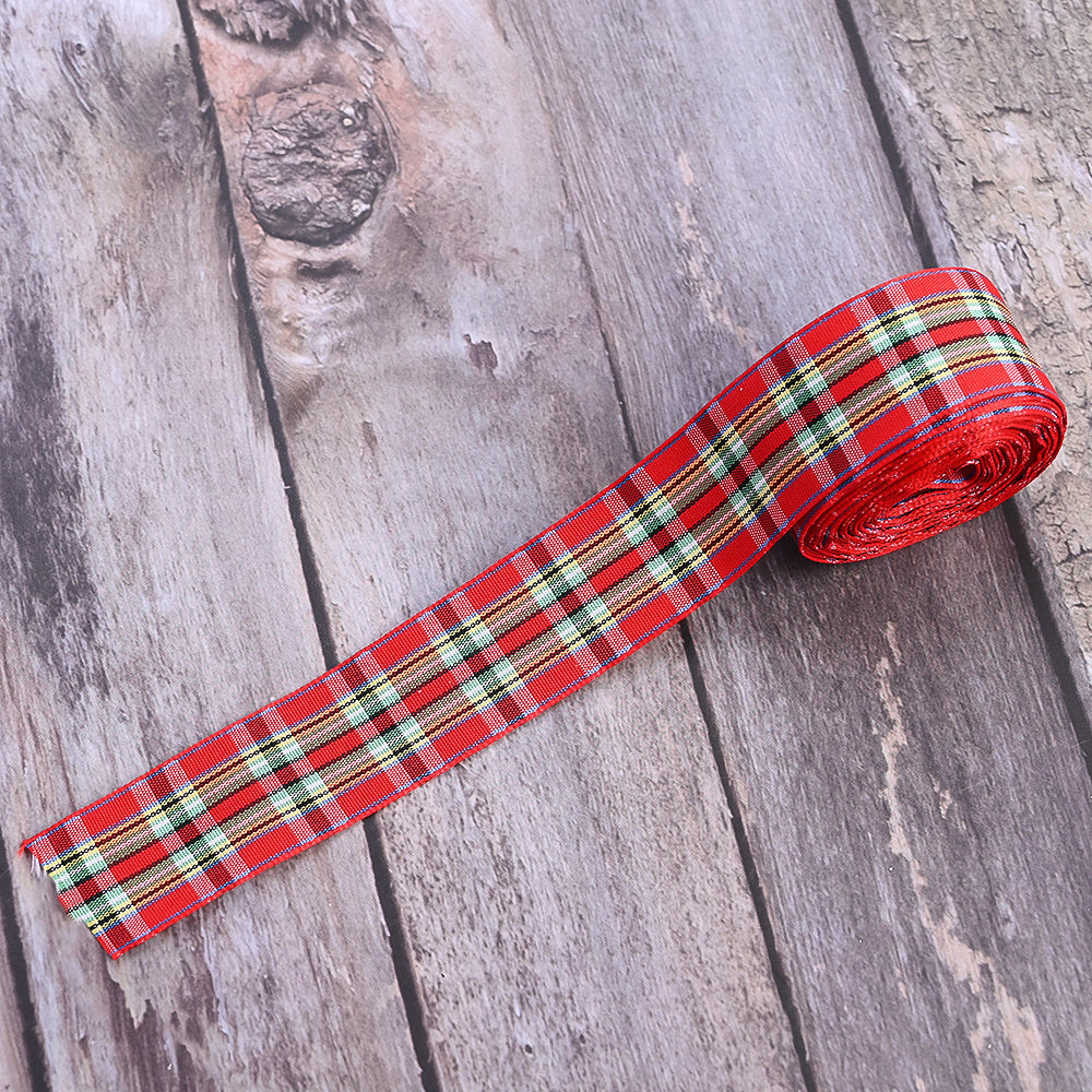 Christmas Plaid Polyester Ribbon