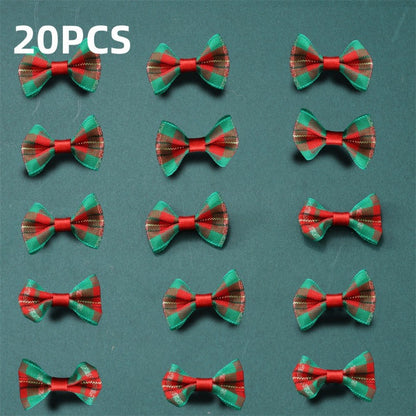 Christmas Gold Threaded Ripple Bow Embellishments