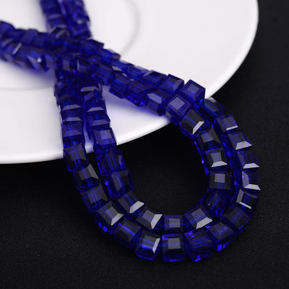 4mm Square Multi-faceted Czech Glass Cube Beads