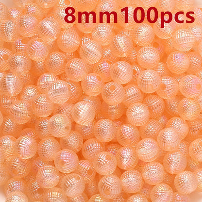 50-100pcs 8/10mm Acrylic Spacer Beads Loose Macarone Jewelry Beads