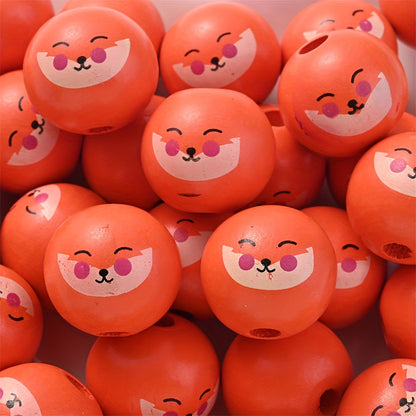 10PCS 20mm Animal-Themed Wooden Bead Set