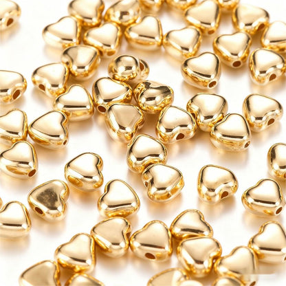 100PCS Gold & Silver Heart CCB Bead Set