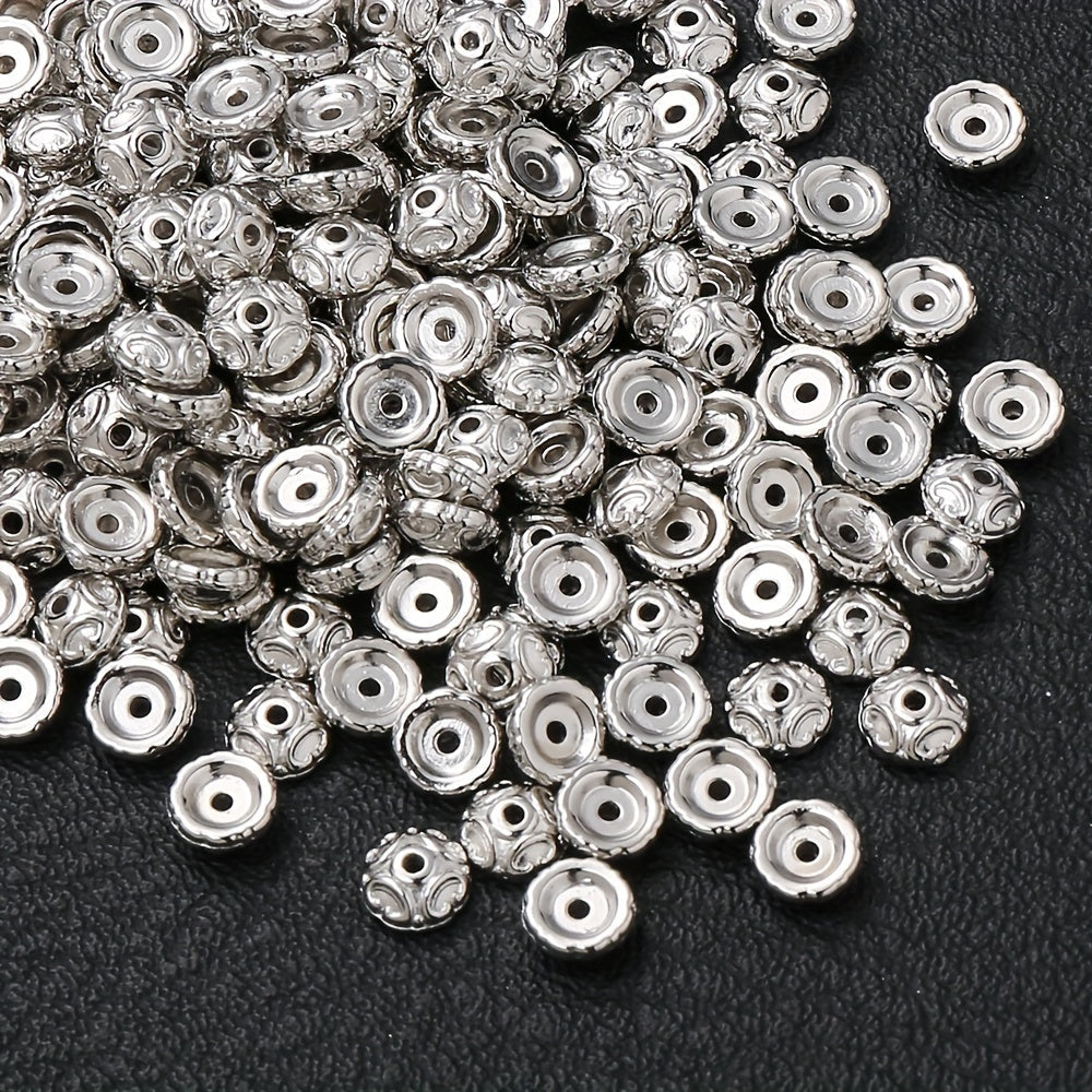 100PCS 7mm Semicircular Pattern Plastic Bead Set