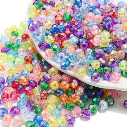 100PCS 6/8mm Diamond-Shaped Acrylic Bead Set
