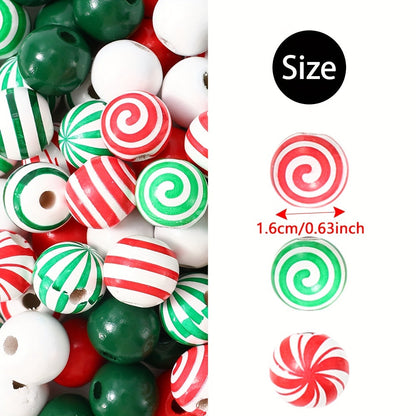 Mixed Print Wooden Beads