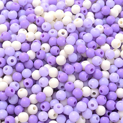 100PCS 4mm Solid Color Round Acrylic Bead Set