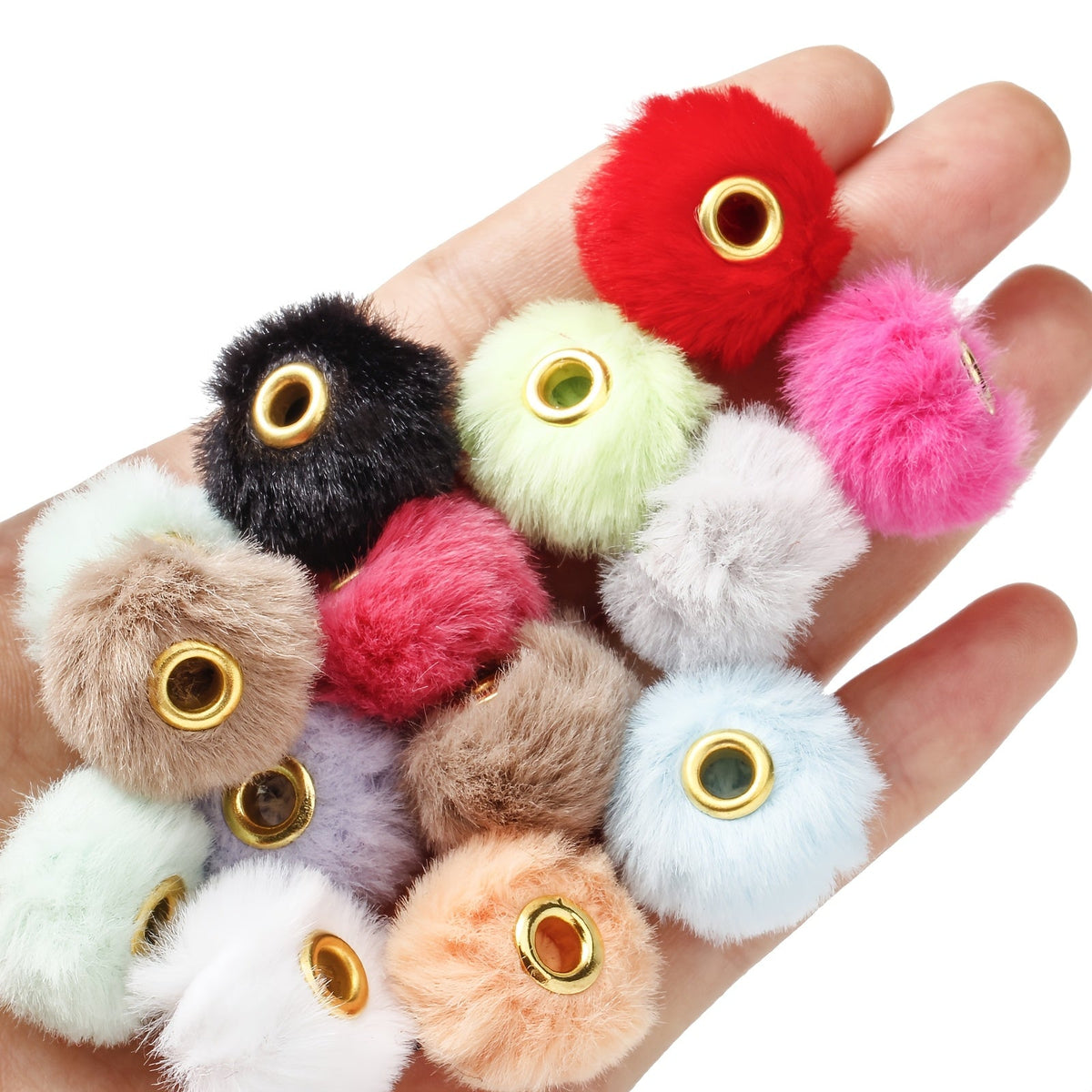 20PCS 20mm Ultra-Soft Plush Hairball Beads