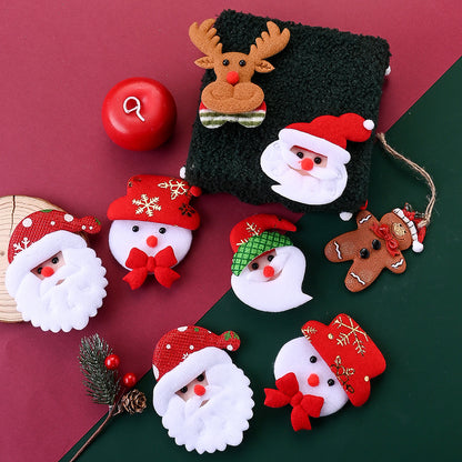 10PCS Christmas Santa Claus & Reindeer Embroidered Patch Set