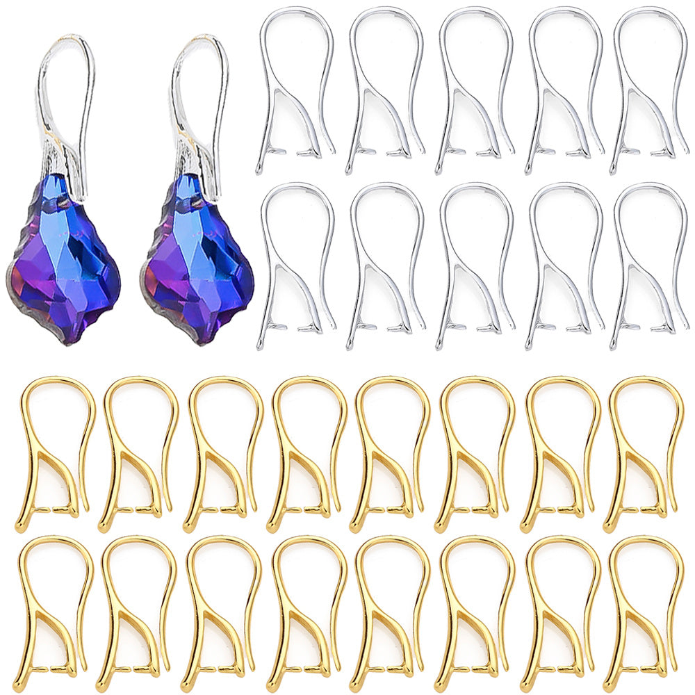 16-Piece Gold & Silver Earring Hook Clip Findings