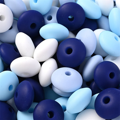Frosted Flat Silicone Spacer Beads