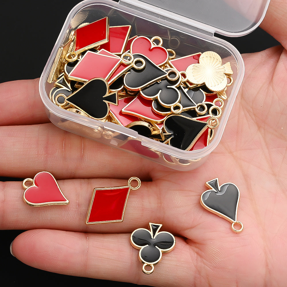 Poker Pattern Alloy Pendant Set