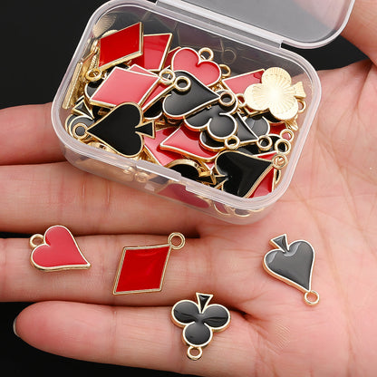 Poker Pattern Alloy Pendant Set
