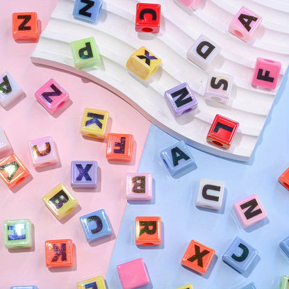 Mixed Color Acrylic Letter Beads