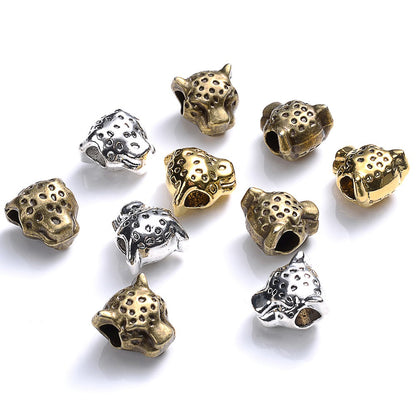 10pcs 12mm Vintage Leopard Head Spacer Beads
