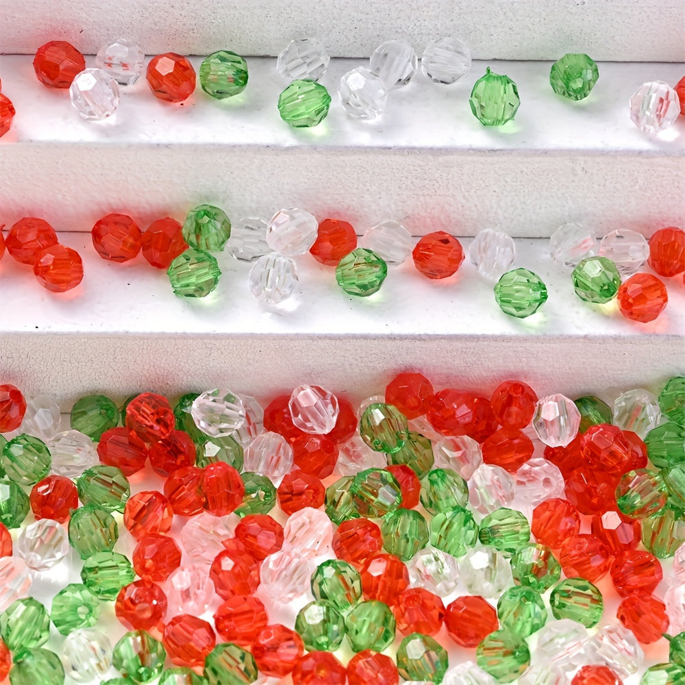 Christmas Faceted Acrylic Beads