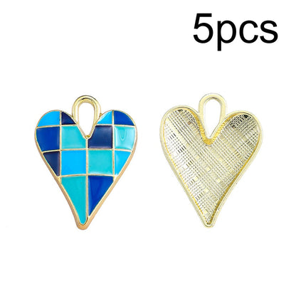 Alloy Enamel Big Heart Charms