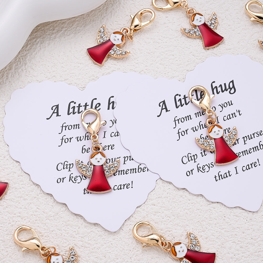 Red Angel Keychain with Thank You Card
