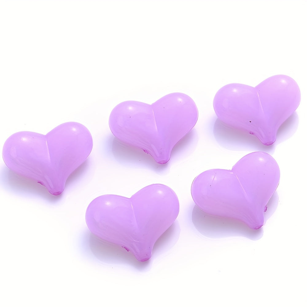 20PCS 17×21mm Multicolor Acrylic Heart Spacer Beads