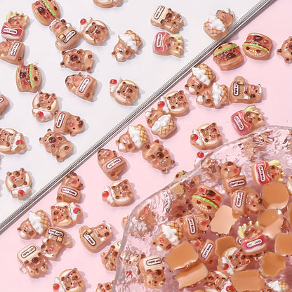 Brown Capybara Resin Patch Beads
