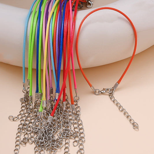20-Piece 1.5 mm Multicolor Korean Wax Cord Chain Set