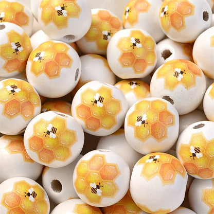 Bee Theme Wooden Beads