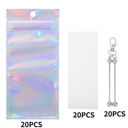 Golden & Silvery Beadable Keyring Set