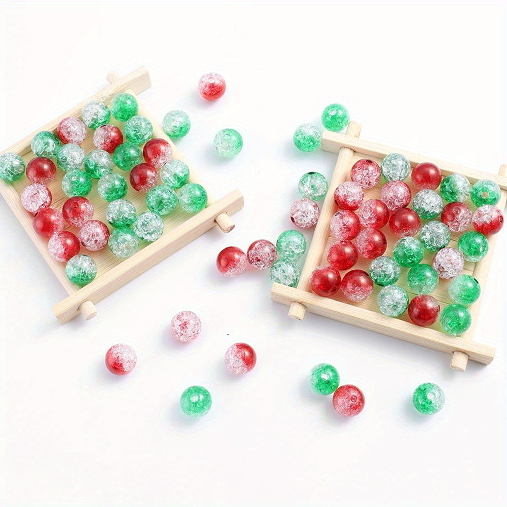 Christmas Gradient Crackle Acrylic Beads
