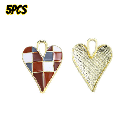 Alloy Enamel Big Heart Charms