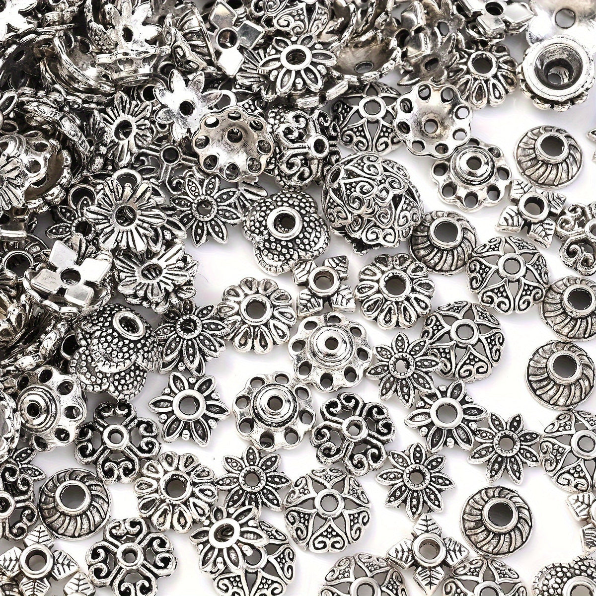 Mixed Flower End Cap Beads