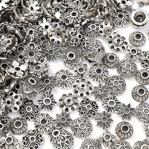Mixed Flower End Cap Beads