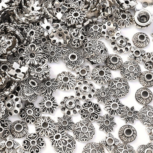 Mixed Flower End Cap Beads