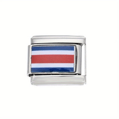 World Flag Alloy Bracelet Module