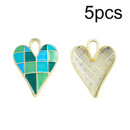 Alloy Enamel Big Heart Charms