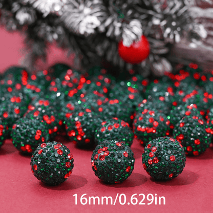 Christmas Polymer Clay Rhinestone Beads