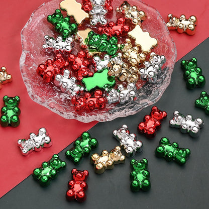10PCS Christmas Bear Acrylic Bead Set
