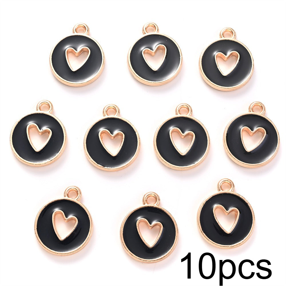 Valentine's Day Round Openwork Heart Alloy Charms