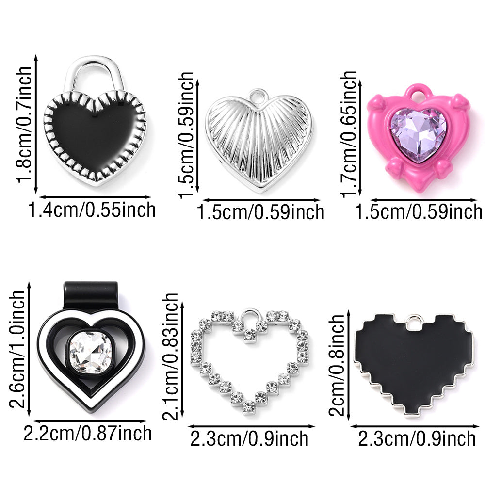 Heart Rhinestone Pendant Set