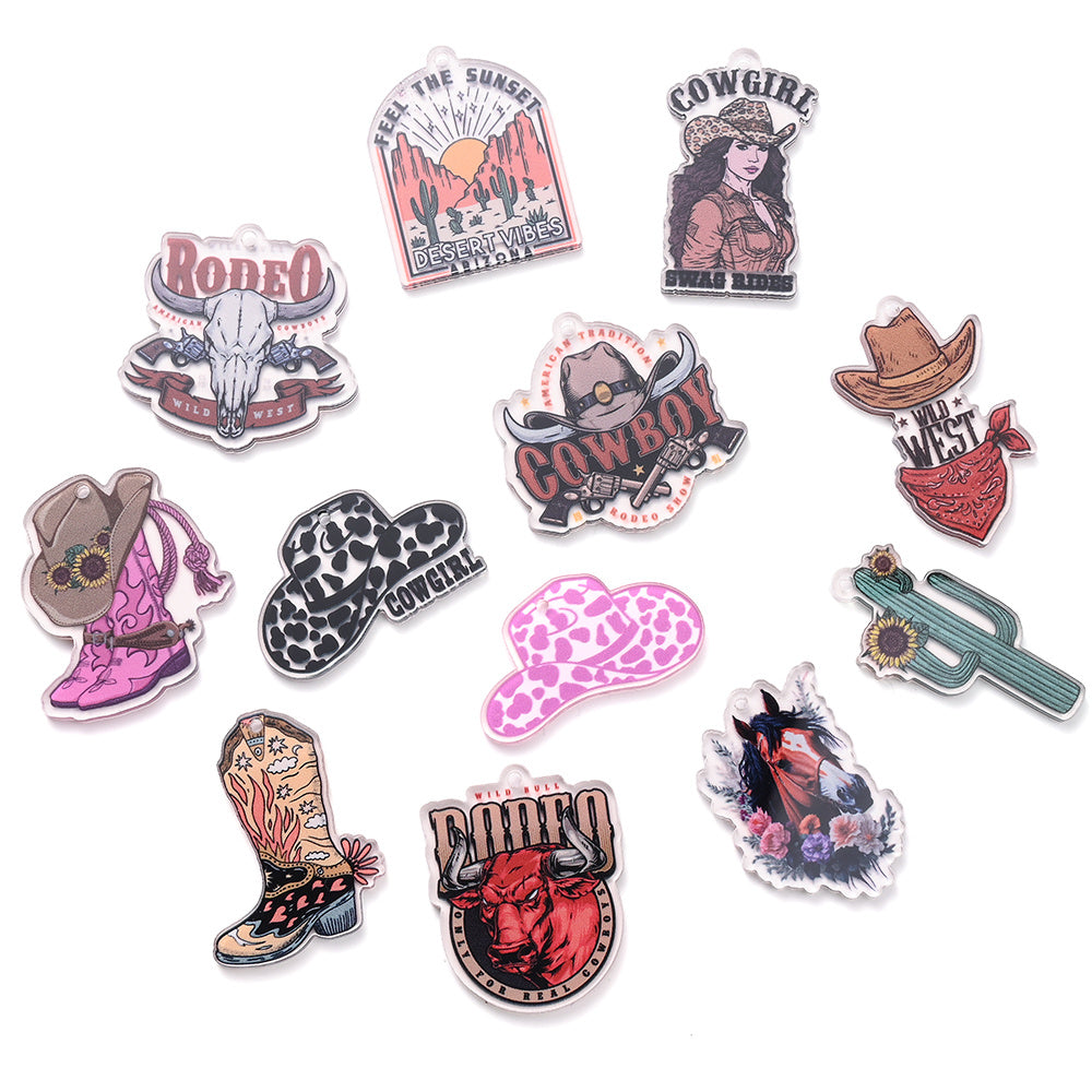 Cowboy Series Acrylic Charms
