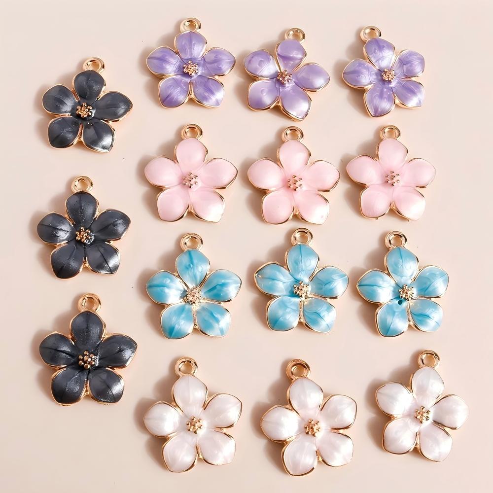 Enamel Hibiscus Flower Charms