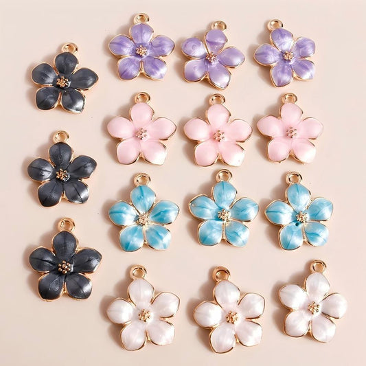 Enamel Hibiscus Flower Charms